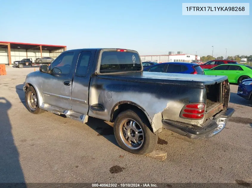 2000 Ford F-150 Lariat/Work Series/Xl/Xlt VIN: 1FTRX17L1YKA98268 Lot: 40562302