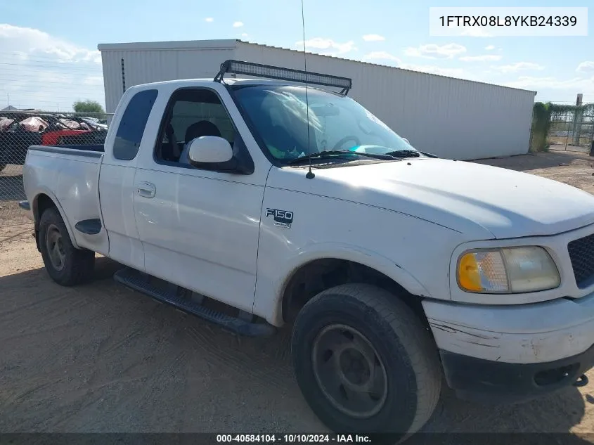 2000 Ford F-150 Lariat/Xl/Xlt VIN: 1FTRX08L8YKB24339 Lot: 40584104