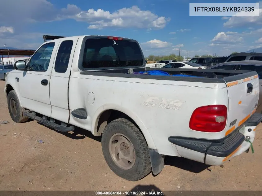 2000 Ford F-150 Lariat/Xl/Xlt VIN: 1FTRX08L8YKB24339 Lot: 40584104