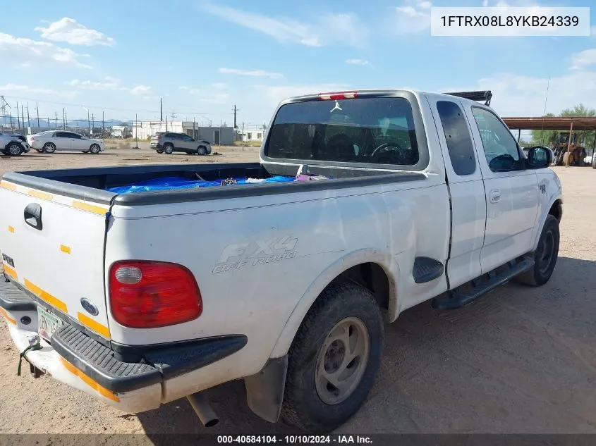 2000 Ford F-150 Lariat/Xl/Xlt VIN: 1FTRX08L8YKB24339 Lot: 40584104