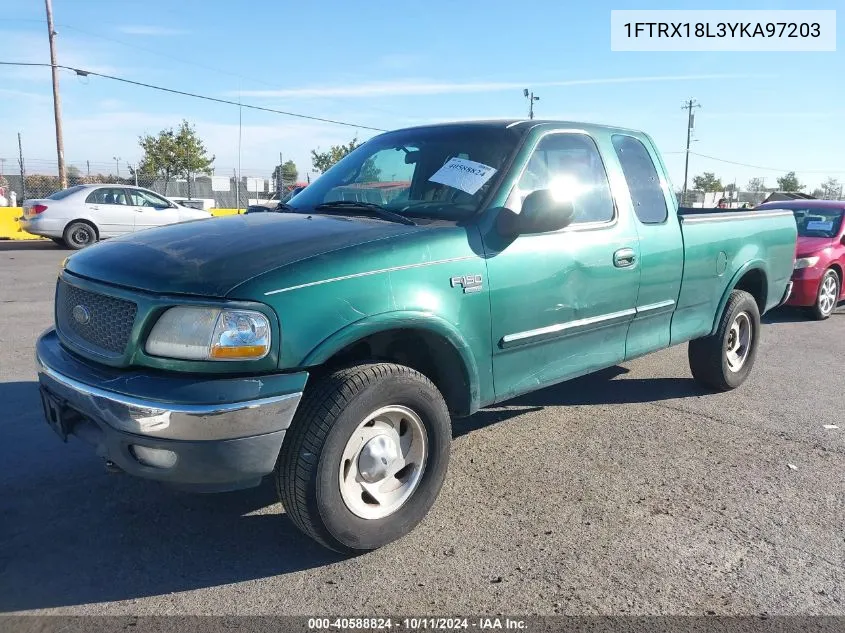 2000 Ford F150 VIN: 1FTRX18L3YKA97203 Lot: 40588824