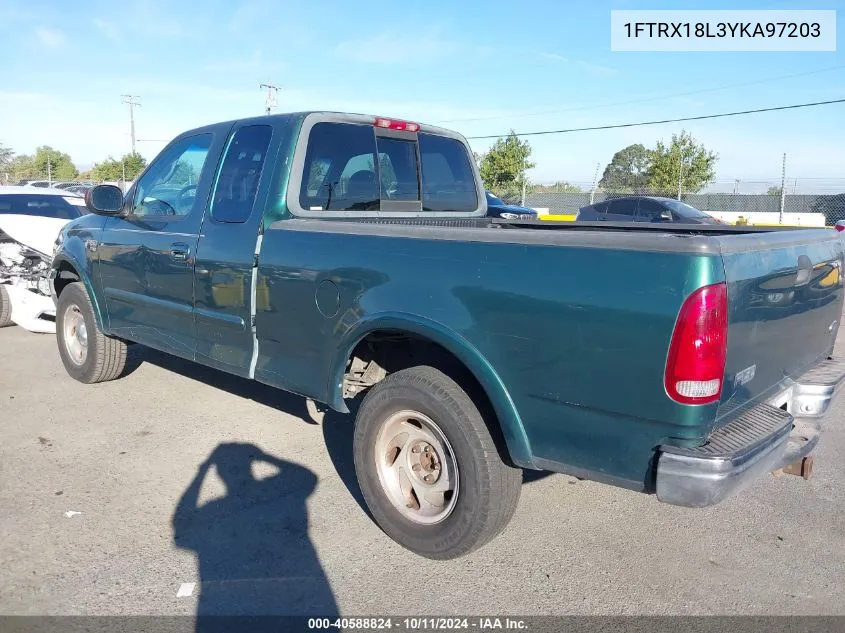 2000 Ford F150 VIN: 1FTRX18L3YKA97203 Lot: 40588824