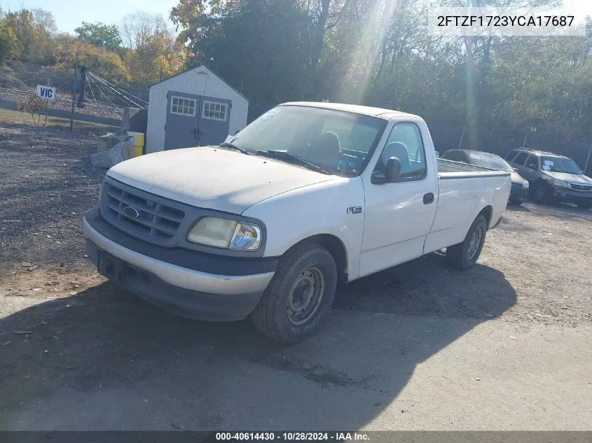 2000 Ford F-150 Work Series/Xl/Xlt VIN: 2FTZF1723YCA17687 Lot: 40614430