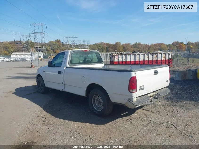 2000 Ford F-150 Work Series/Xl/Xlt VIN: 2FTZF1723YCA17687 Lot: 40614430