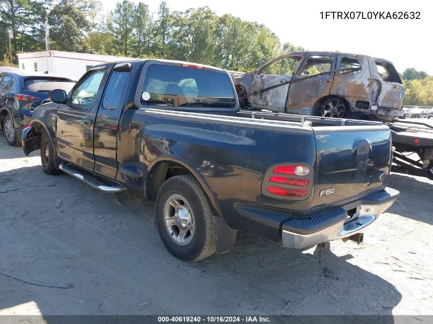 2000 Ford F-150 Lariat/Xl/Xlt VIN: 1FTRX07L0YKA62632 Lot: 40619240