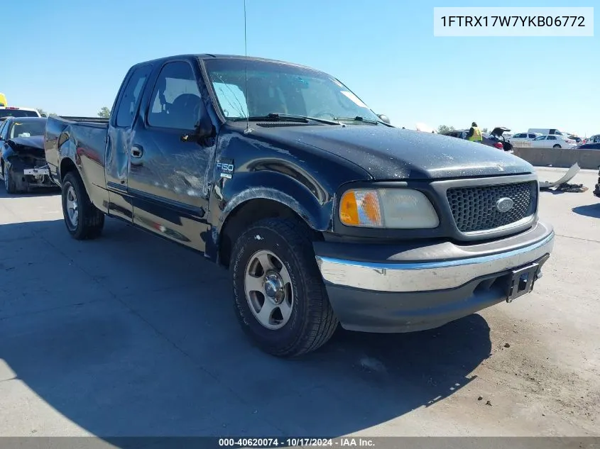 2000 Ford F-150 Lariat/Work Series/Xl/Xlt VIN: 1FTRX17W7YKB06772 Lot: 40620074