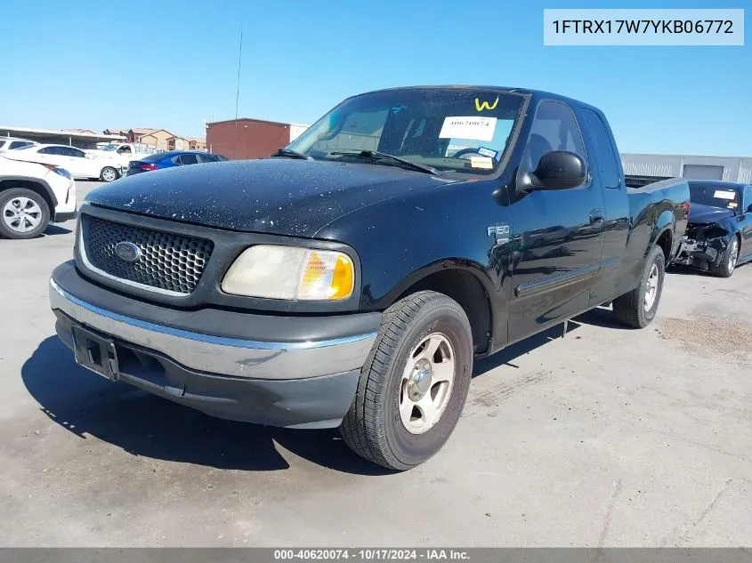 2000 Ford F-150 Lariat/Work Series/Xl/Xlt VIN: 1FTRX17W7YKB06772 Lot: 40620074