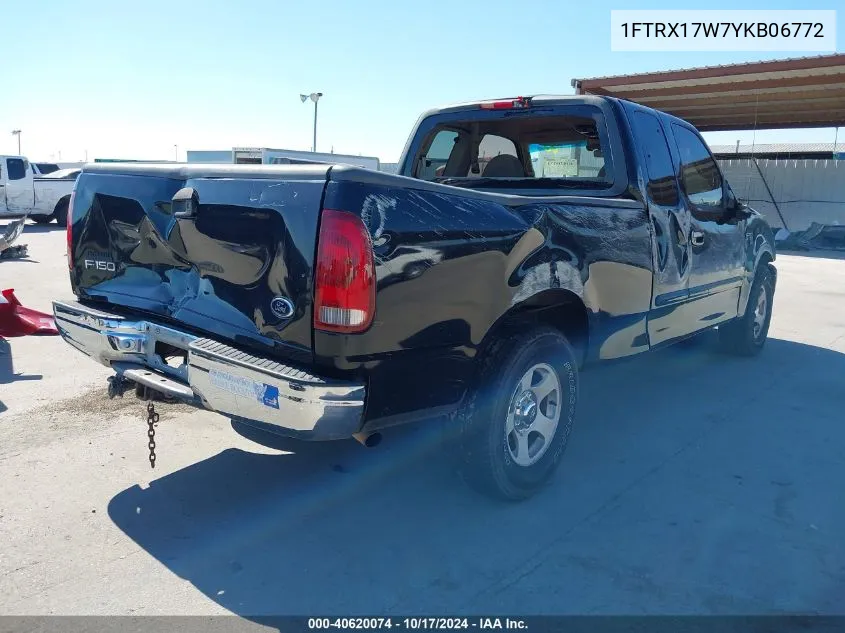 2000 Ford F-150 Lariat/Work Series/Xl/Xlt VIN: 1FTRX17W7YKB06772 Lot: 40620074