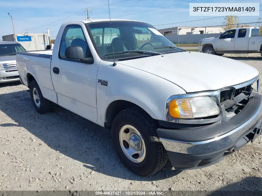 2000 Ford F-150 VIN: 3FTZF1723YMA81409 Lot: 40627427