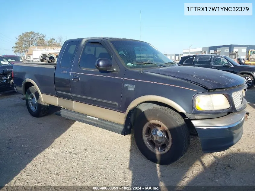 2000 Ford F-150 Lariat/Work Series/Xl/Xlt VIN: 1FTRX17W1YNC32379 Lot: 40650959