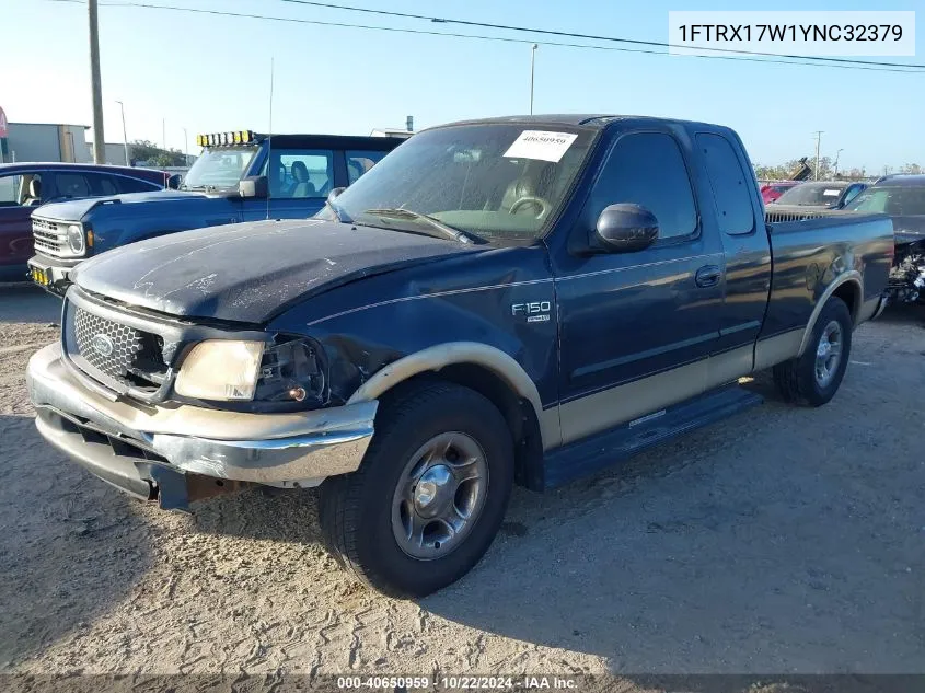 2000 Ford F-150 Lariat/Work Series/Xl/Xlt VIN: 1FTRX17W1YNC32379 Lot: 40650959