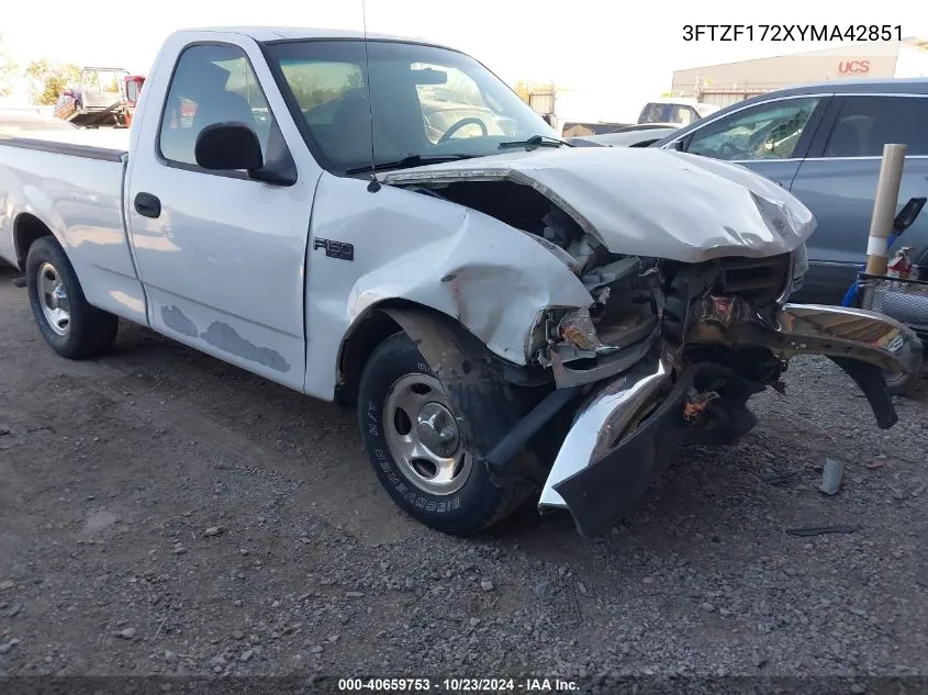 2000 Ford F150 VIN: 3FTZF172XYMA42851 Lot: 40659753