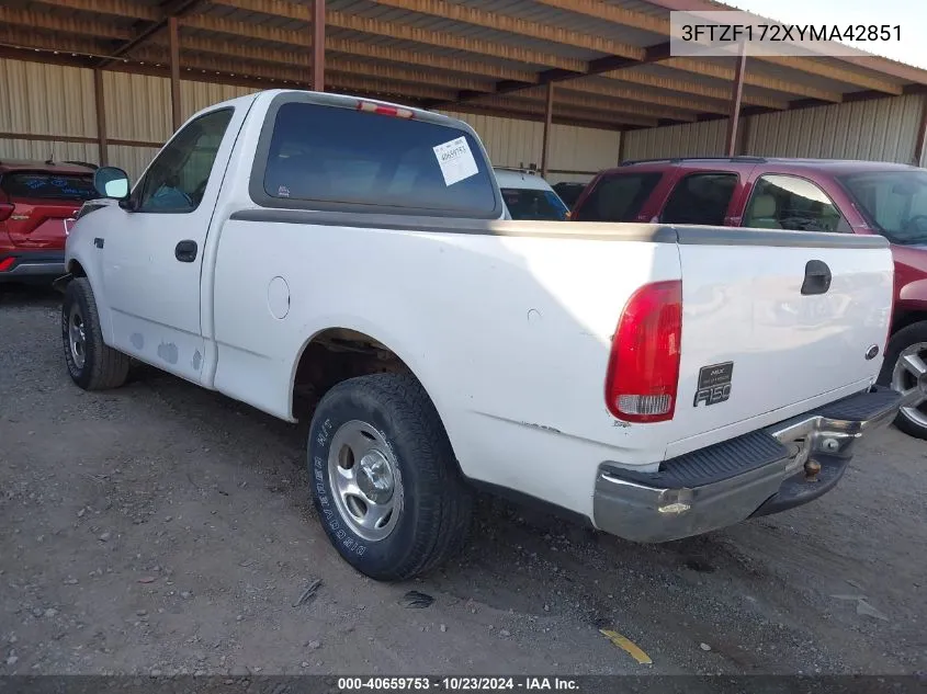 2000 Ford F150 VIN: 3FTZF172XYMA42851 Lot: 40659753