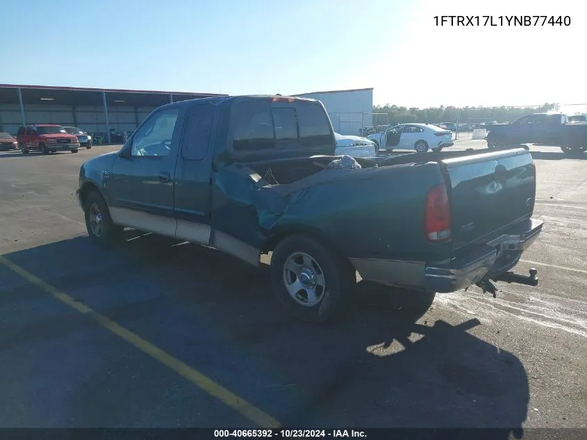 2000 Ford F-150 Lariat/Work Series/Xl/Xlt VIN: 1FTRX17L1YNB77440 Lot: 40665392