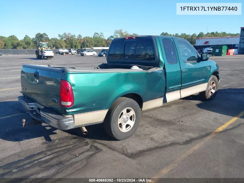 2000 Ford F-150 Lariat/Work Series/Xl/Xlt VIN: 1FTRX17L1YNB77440 Lot: 40665392