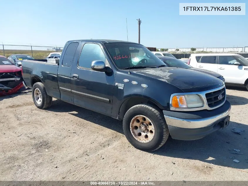 2000 Ford F-150 Lariat/Work Series/Xl/Xlt VIN: 1FTRX17L7YKA61385 Lot: 40666730