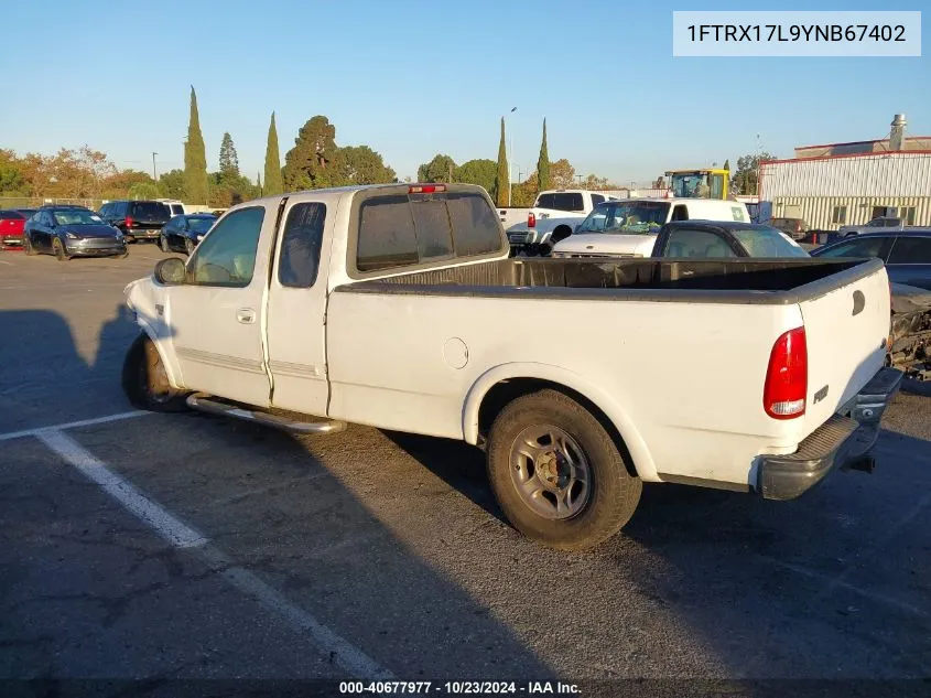 2000 Ford F-150 Lariat/Work Series/Xl/Xlt VIN: 1FTRX17L9YNB67402 Lot: 40677977