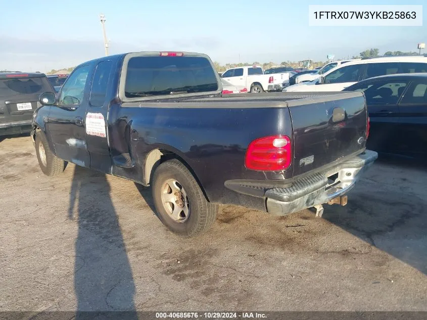 2000 Ford F-150 Lariat/Xl/Xlt VIN: 1FTRX07W3YKB25863 Lot: 40685676