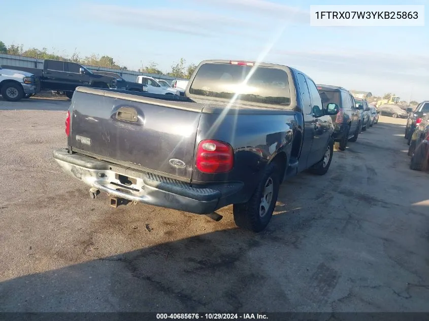 2000 Ford F-150 Lariat/Xl/Xlt VIN: 1FTRX07W3YKB25863 Lot: 40685676