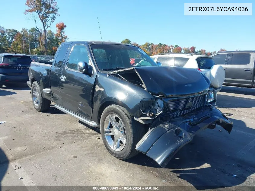 2000 Ford F-150 Lariat/Xl/Xlt VIN: 2FTRX07L6YCA94036 Lot: 40690949