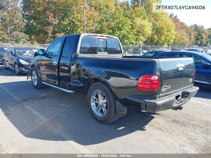 2000 Ford F-150 Lariat/Xl/Xlt VIN: 2FTRX07L6YCA94036 Lot: 40690949