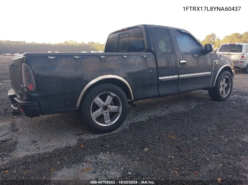 2000 Ford F-150 Lariat/Work Series/Xl/Xlt VIN: 1FTRX17L8YNA60437 Lot: 40709243