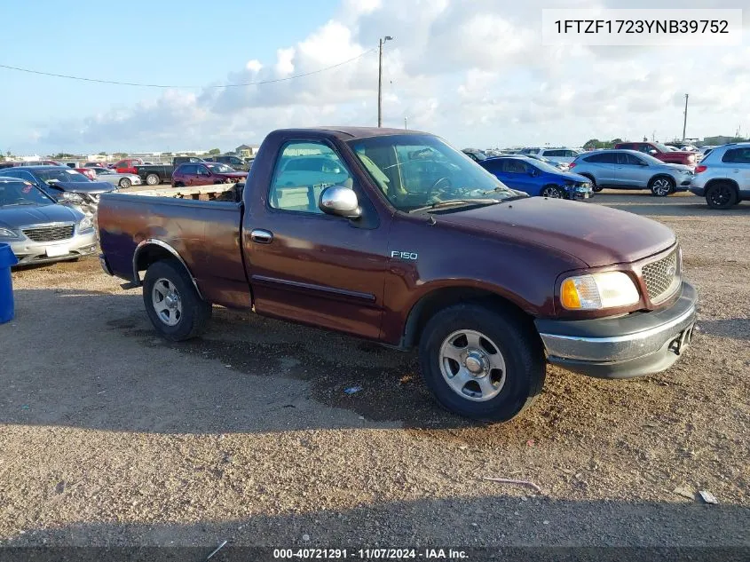 2000 Ford F-150 Work Series/Xl/Xlt VIN: 1FTZF1723YNB39752 Lot: 40721291