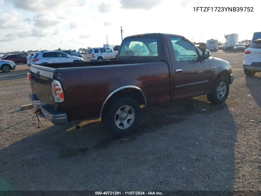 2000 Ford F-150 Work Series/Xl/Xlt VIN: 1FTZF1723YNB39752 Lot: 40721291