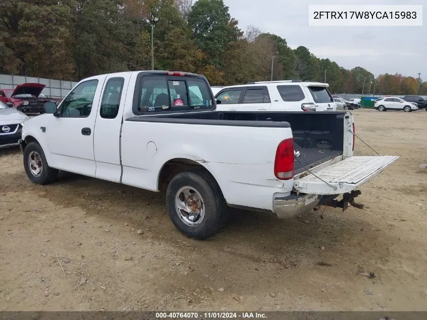 2000 Ford F-150 Lariat/Work Series/Xl/Xlt VIN: 2FTRX17W8YCA15983 Lot: 40764070