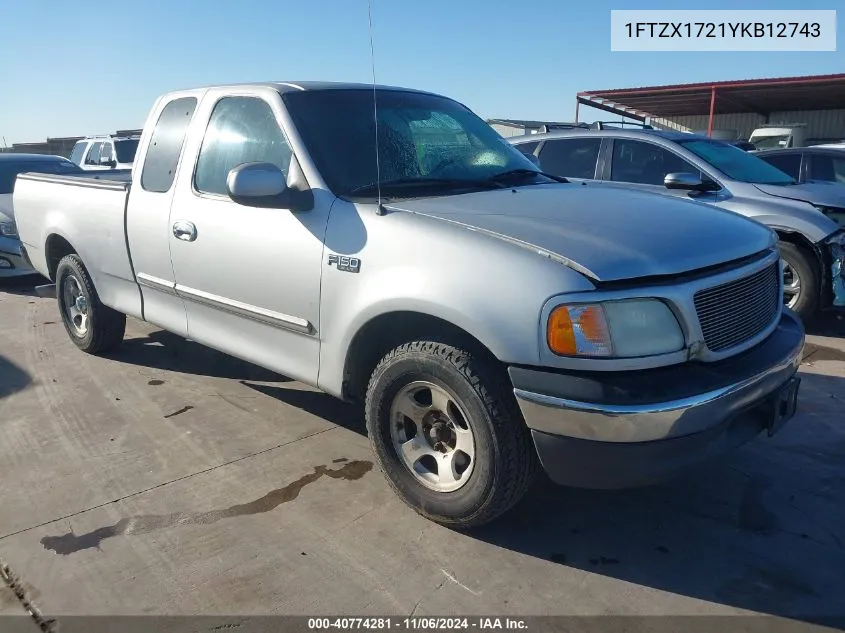 2000 Ford F-150 Work Series/Xl/Xlt VIN: 1FTZX1721YKB12743 Lot: 40774281