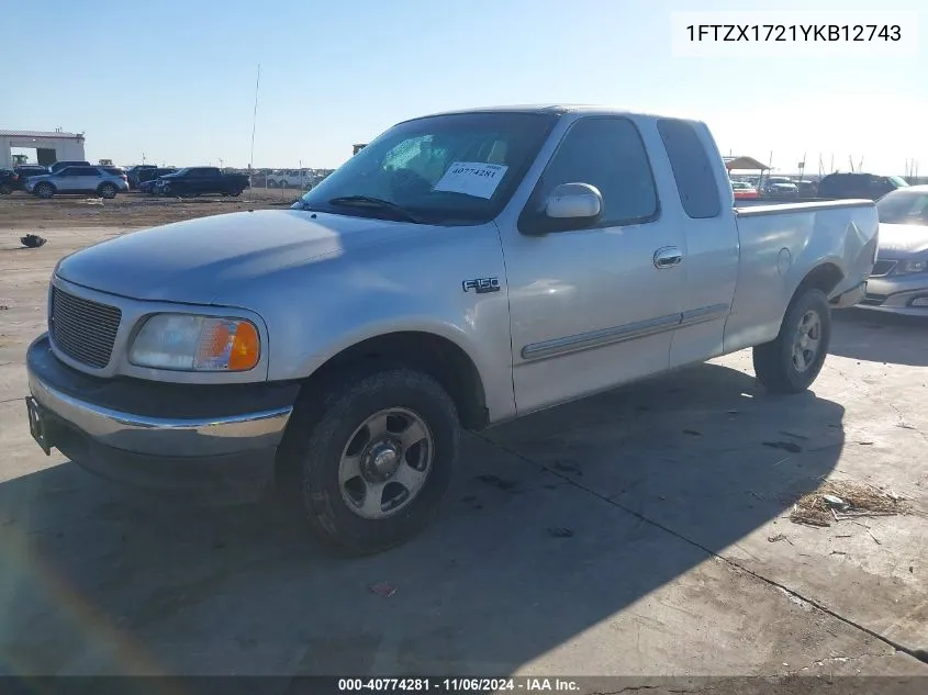 2000 Ford F-150 Work Series/Xl/Xlt VIN: 1FTZX1721YKB12743 Lot: 40774281