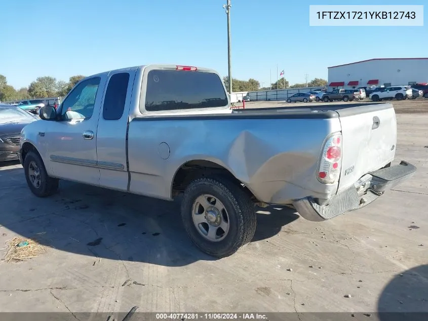 2000 Ford F-150 Work Series/Xl/Xlt VIN: 1FTZX1721YKB12743 Lot: 40774281