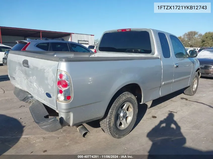 2000 Ford F-150 Work Series/Xl/Xlt VIN: 1FTZX1721YKB12743 Lot: 40774281