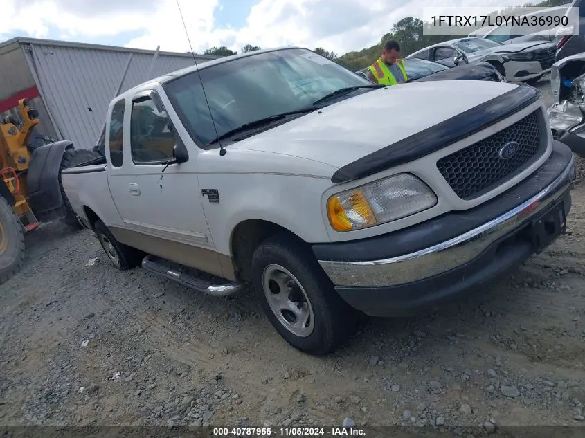 2000 Ford F-150 Lariat/Work Series/Xl/Xlt VIN: 1FTRX17L0YNA36990 Lot: 40787955