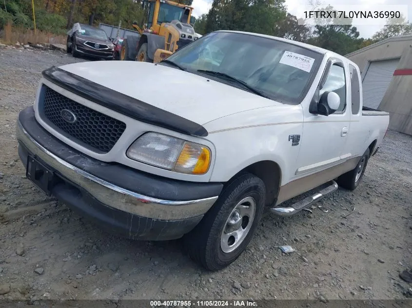 2000 Ford F-150 Lariat/Work Series/Xl/Xlt VIN: 1FTRX17L0YNA36990 Lot: 40787955