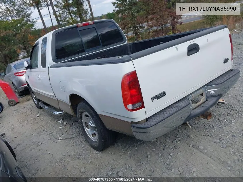 2000 Ford F-150 Lariat/Work Series/Xl/Xlt VIN: 1FTRX17L0YNA36990 Lot: 40787955