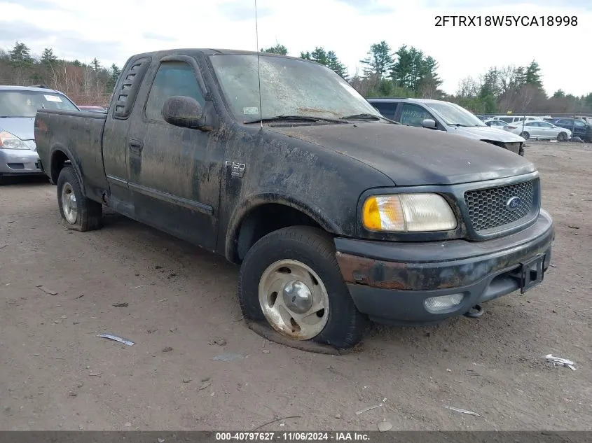 2000 Ford F-150 Lariat/Work Series/Xl/Xlt VIN: 2FTRX18W5YCA18998 Lot: 40797627