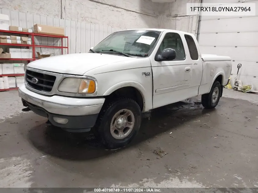 2000 Ford F-150 Lariat/Work Series/Xl/Xlt VIN: 1FTRX18L0YNA27964 Lot: 40798749