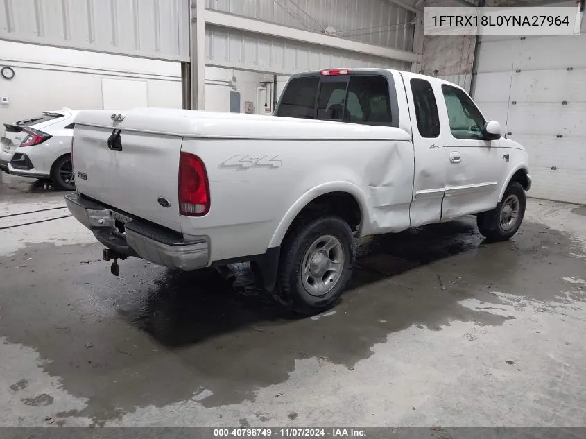 2000 Ford F-150 Lariat/Work Series/Xl/Xlt VIN: 1FTRX18L0YNA27964 Lot: 40798749