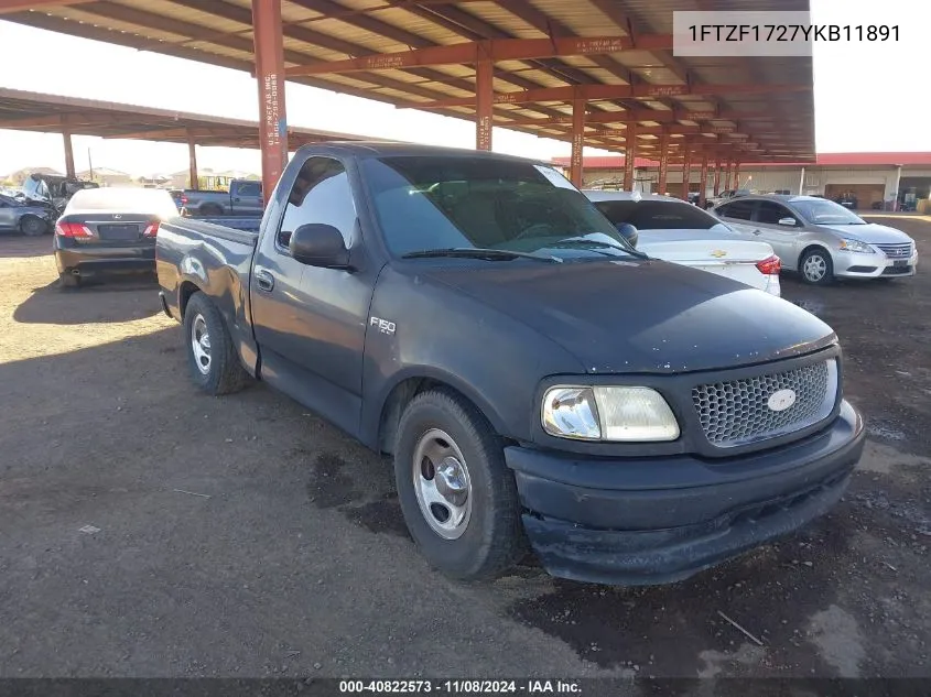 2000 Ford F-150 Work Series/Xl/Xlt VIN: 1FTZF1727YKB11891 Lot: 40822573