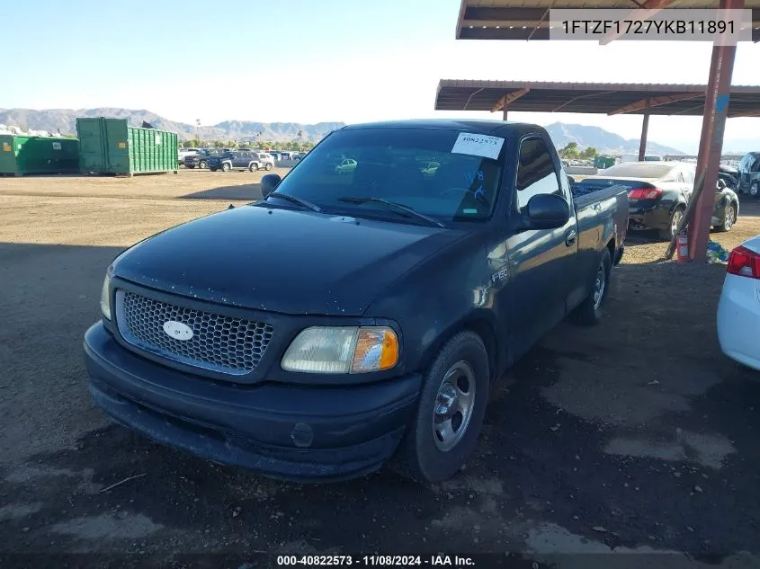 2000 Ford F-150 Work Series/Xl/Xlt VIN: 1FTZF1727YKB11891 Lot: 40822573