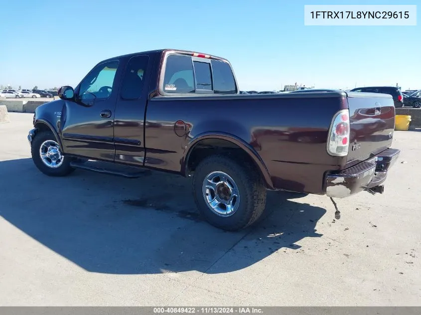 2000 Ford F-150 Lariat/Work Series/Xl/Xlt VIN: 1FTRX17L8YNC29615 Lot: 40849422