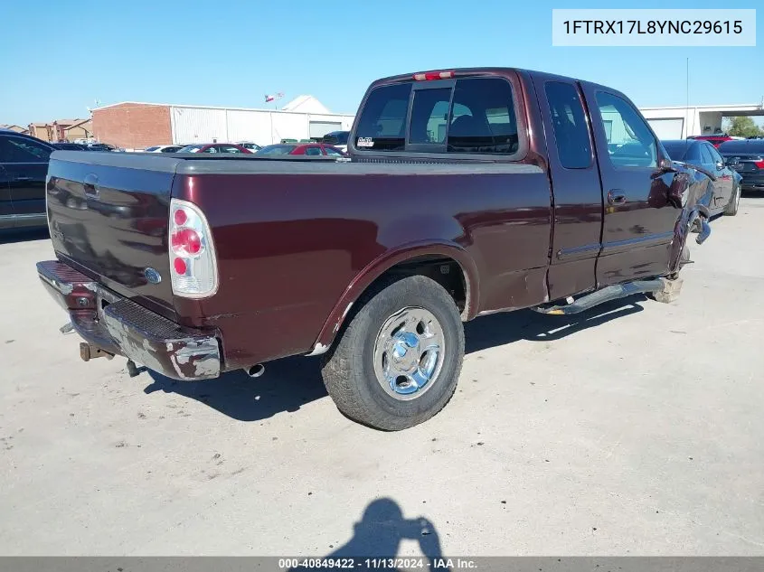 2000 Ford F-150 Lariat/Work Series/Xl/Xlt VIN: 1FTRX17L8YNC29615 Lot: 40849422