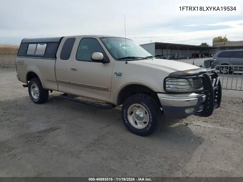 2000 Ford F-150 Lariat/Work Series/Xl/Xlt VIN: 1FTRX18LXYKA19534 Lot: 40893015