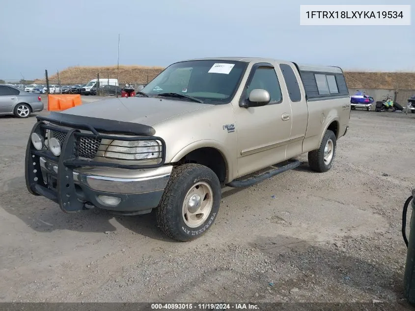 2000 Ford F-150 Lariat/Work Series/Xl/Xlt VIN: 1FTRX18LXYKA19534 Lot: 40893015