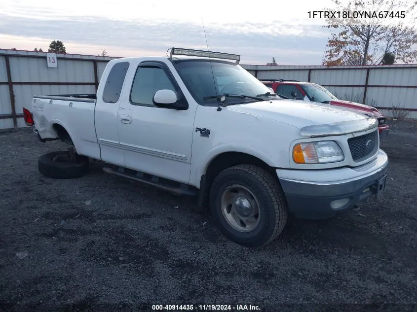 2000 Ford F-150 Lariat/Work Series/Xl/Xlt VIN: 1FTRX18L0YNA67445 Lot: 40914435