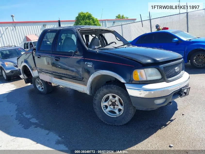 2001 Ford F-150 King Ranch Edition/Lariat/Xlt VIN: 1FTRW08L81KE11897 Lot: 39349772