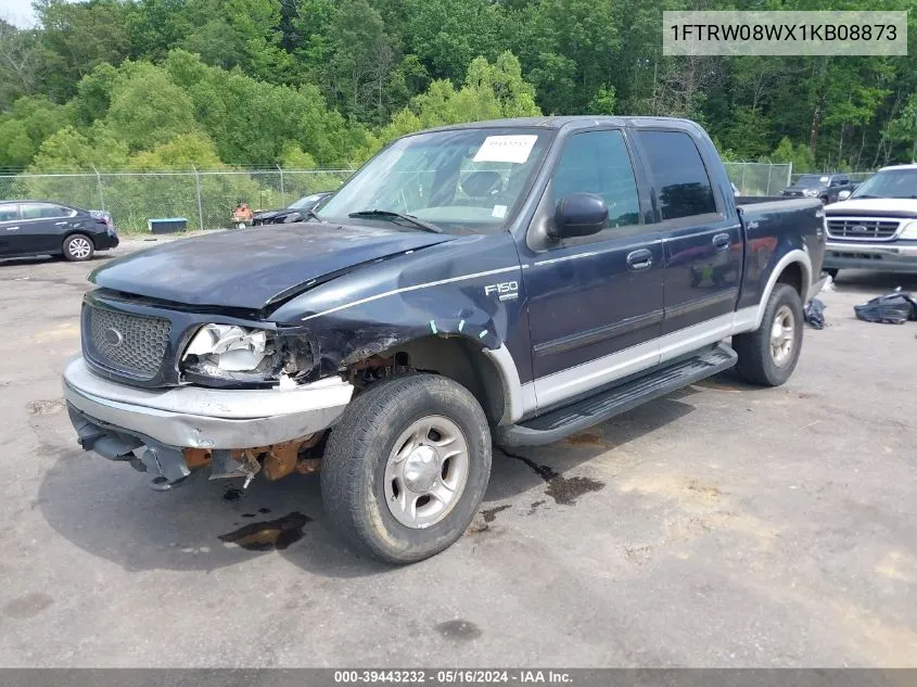 2001 Ford F-150 King Ranch Edition/Lariat/Xlt VIN: 1FTRW08WX1KB08873 Lot: 39443232