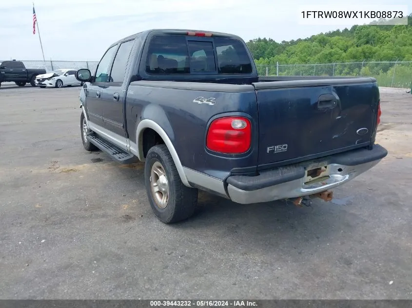 2001 Ford F-150 King Ranch Edition/Lariat/Xlt VIN: 1FTRW08WX1KB08873 Lot: 39443232