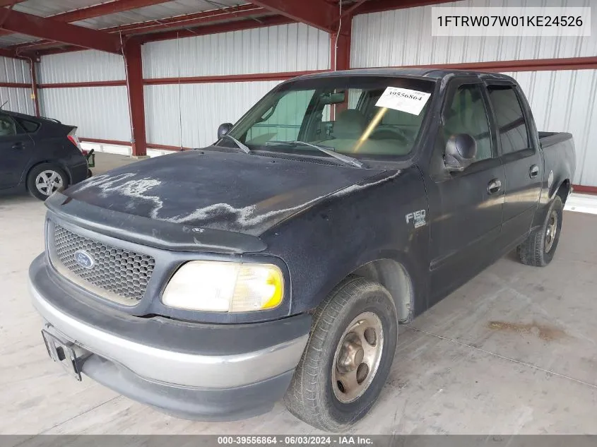 2001 Ford F150 Supercrew VIN: 1FTRW07W01KE24526 Lot: 39556864